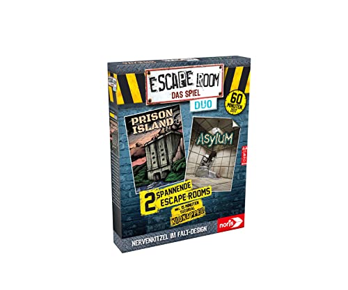 Noris 606101838 Escape Room Duo, Juego Familiar y de Mesa para Adultos, Incluye 2 Casos y Estuche Promocional con Mecanismo Plegable novedoso, a Partir de 16 años