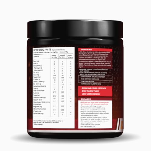 Image of Dynamite Extreme Pre Workout For Men (30 Serving, Chilli Guava) | High-Stim Pre-Workout | 9000mg Citrulline Complex | 200mg Alpha GPC | 200mg Caffeine | Not For Beginners - 540g