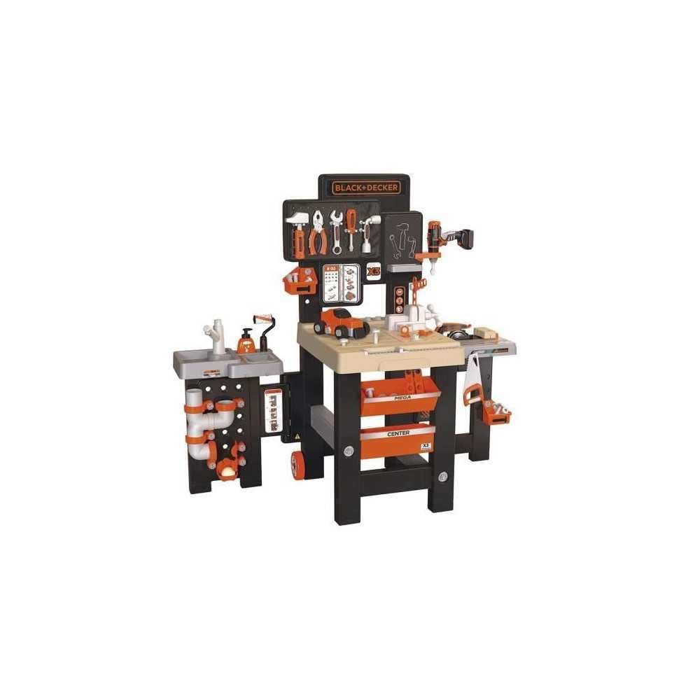Black and Decker Kids Mega Centre Workbench with 95+ Accessories Pretend play toy workbench with tools