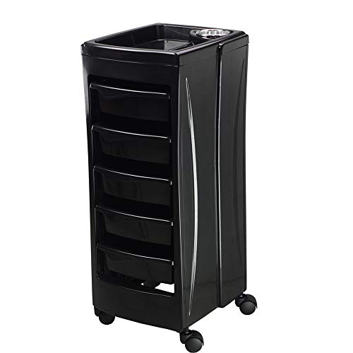 Salon Storage Cart Salon SPA Beauty Hairdressing Rolling Trolley Cart with 5 Drawers