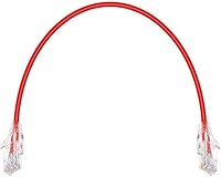Vista 4 de Monoprice Cable de conexión Ethernet Cat6, sin enganches, trenzado, 550 MHz, UTP, clasificación CMR, 28 AWG, 1 pie, rojo, serie SlimRun