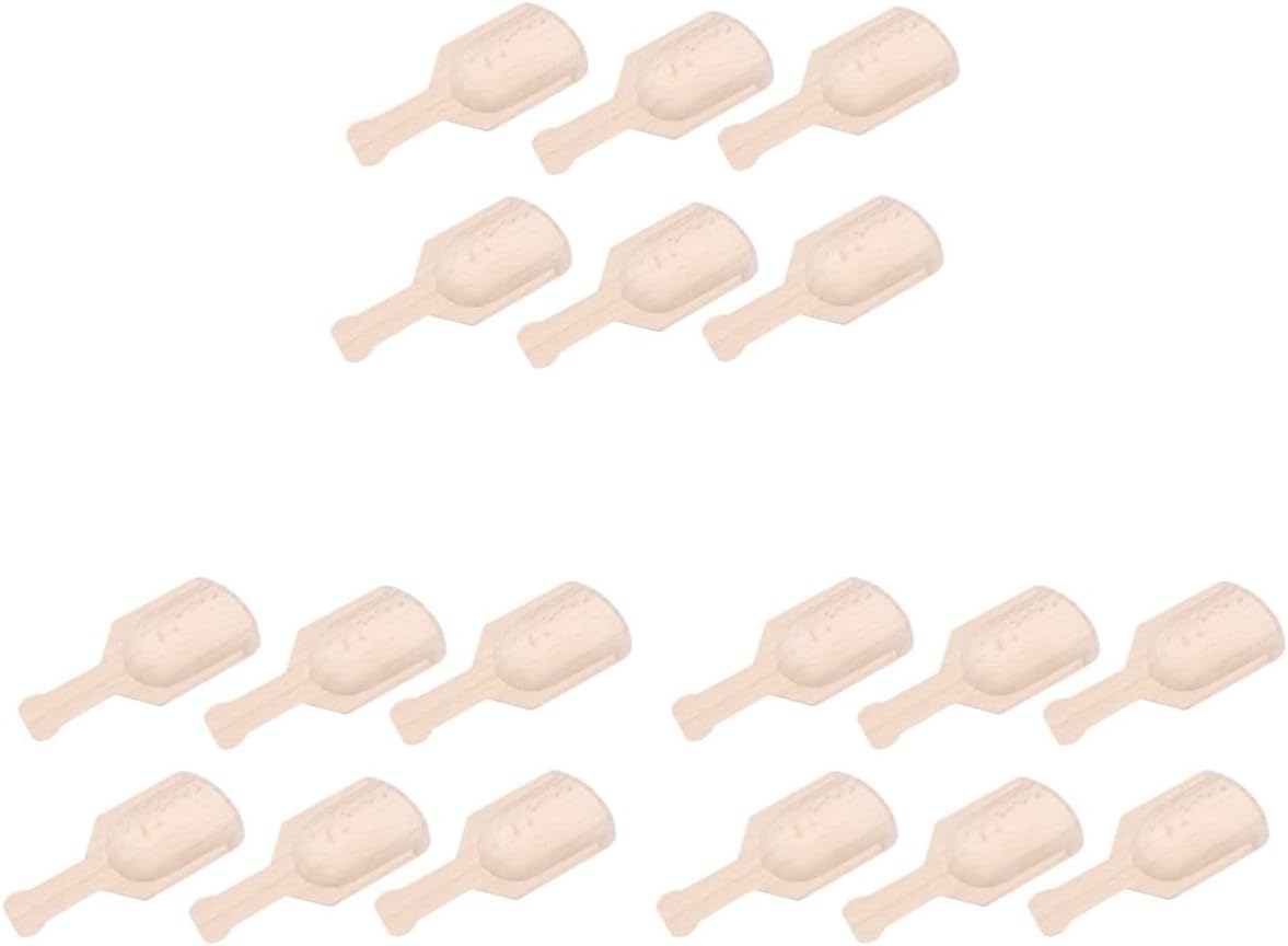 Hemoton 3sets Wooden Salt Shovel Scoop Beech Flat Handle Teaspoon for Kitchen Tea Shop 20pcs*3