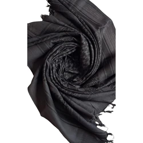 Image of Cotton Shemagh Keffiyeh Scarf - Lightweight Tactical Desert Head Neck Wrap, Sun Protection Outdoor Scarf for Summer Hiking