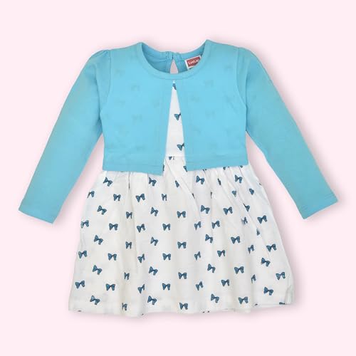 Image of LuvLap Baby Girls 100% Cotton Full Sleeve Girl Frock, Pack of 02
