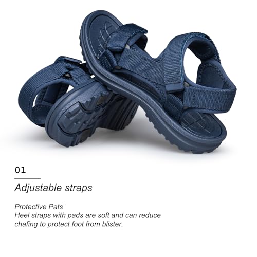 Image of vibdiv Boys Girls Sandals Open-Toe Summer Outdoor Unisex Child Sport Sandals Athletic Lightweight(Toddler /Little Kid /Big Kid)