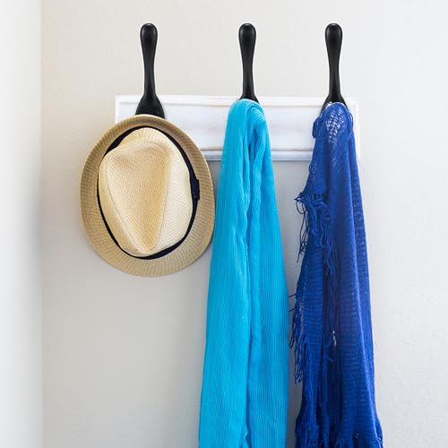 Jukzi Coat Hooks 5 Pack - Heavy Duty Wall Mounted Two Prongs Matte Black Double Hooks for Hanging Clothes/Towels - Sturdiness Design with Better Mounting System - Image 3