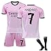 NYTYU Real Madrid Home Jersey Set Soccer Jersey 2021/22, Maglietta da Allenamento Sportivo E Pantaloncini per Adulti/Bambini, Maglia da Calcio Fissata per Bambini, Rag(Size:XL,Color:No.7)
