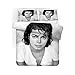 UNILIFE Parure de Lit 3 Pièces Housse de Couette Michael Jackson avec Taie d'oreiller Parure Housse de Couette de Célébrité Imprimée en 3D avec Fermeture à Glissière