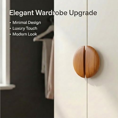 Image of Teak Wood Wooden Wardrobe Handle /Cabinet Handle /Wardrobe Door Pull Handle (8 x 4 Inch) Natural Wood Finish - Model 5034-| 3 Years Warranty |