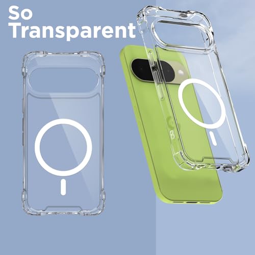 Image of Amazon Basics Back Cover for Google Pixel 10 5G Mag-Safe Shockproof PC + TPU Protective Case Magnetic Support Bumper Case (Transparent Mag-Safe)