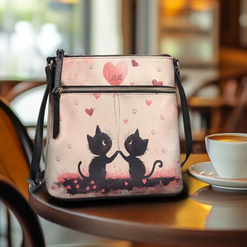 Image of Leather Purses for Women, Leather Hobo Bags for Women Travel Sling Purse Triple Zippered Pockets Shoulder Bag
