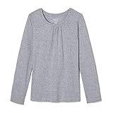 French Toast Girls' Little Long Sleeve Crewneck Tee, Heather Gray, 6X