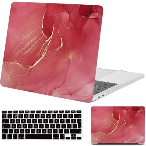 Coque MacBook Pro 16 antichoc rouge et or pour éviter les rayures sur les modèles A2991 A2485