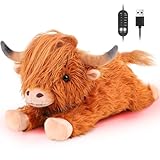 Highland Cow Heizdecke Kuscheldecke mit Abschaltautomatik, Elektrisches Heizkissen Usb für Periode, Warmies Wärmekissen Nacken Rücken Schulter Bauch, Weihnachtsgeschenke für Frauen Mädchen Damen