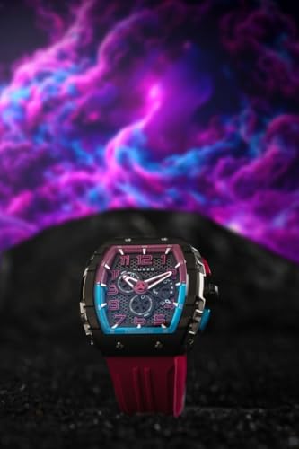 Image of Nubeo Men's 49mm Magellan Retrograde Chronograph Watch with Rubber Strap NB-6088