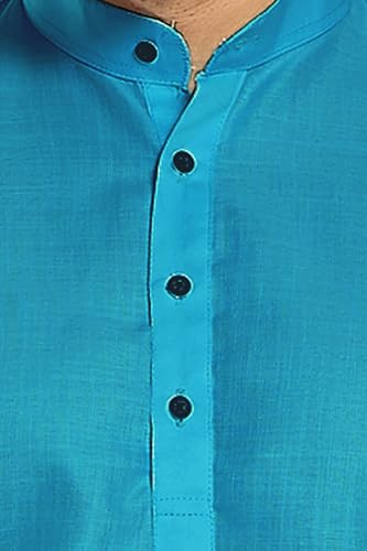 Image of DIVISIVE Men's Plain Cotton Blend Linen Slim Fit Kurta Pyjama Set