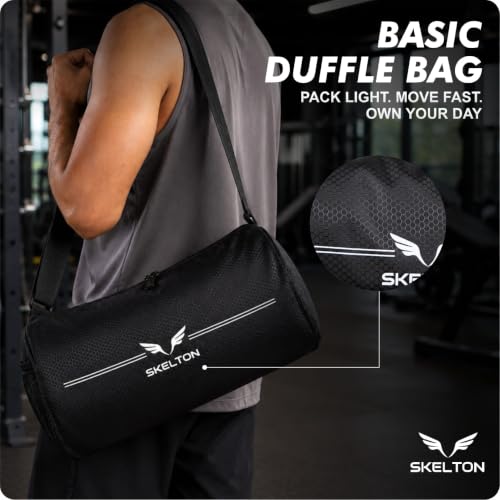 Image of Gym Bags for Men & Women | Compact Sports Duffle Bag with Adjustable Shoulder Strap | Travel Duffel Bag Towel Storage | Unisex Sports Bag