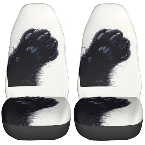 Housses siège voiture patte de chat noire universelle lot de 2