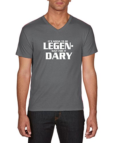 Touchlines Legendary Wait for it Camiseta, Gris (Darkgrey), L para Hombre