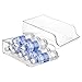 mDesign Wide Plastic Kitchen Water Bottle Storage Organizer Tray Rack - Holder and Dispenser for Refrigerators, Freezers, Cabinets, Pantry, Garage - 2 Pack, Clear