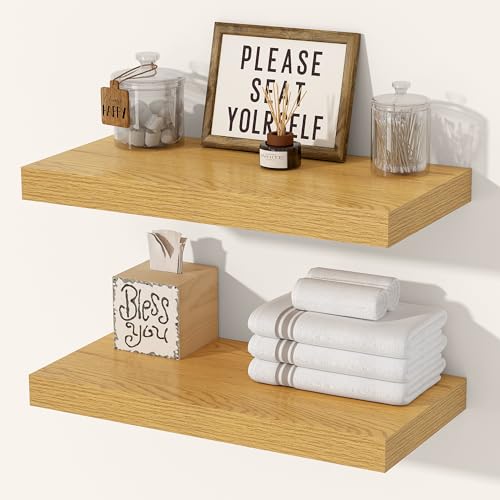 Feihorrm Extra Tiefes 29,5 cm Wandregal Holz, 40cm Wandboard Eiche 2er Set, Schweberegal aus MDF Holz, Regal Wand für mehr Stauraum, Regalbrett für Küche, Wohnzimmer, Schlafzimmer, Badezimmer & Büro Feihorrm Extra Tiefes 29,5 cm Wandregal Holz, 40cm Wandboard Eiche 2er Set, Schweberegal aus MDF Holz, Regal Wand für mehr Stauraum, Regalbrett für Küche, Wohnzimmer, Schlafzimmer, Badezimmer & Büro