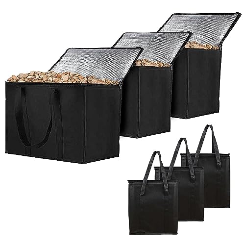 3 Pièces Rangement Sac De Pellets,Sac de Rangement pour Combustible,Rangement pour Pellets Pour Granulés De Bois, Camping