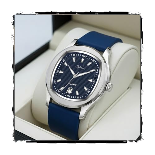 Image of styledose Minimalist dial Softest Adjustable Silicon Belt Quartz Analog Date Display Wrist Watch for Men