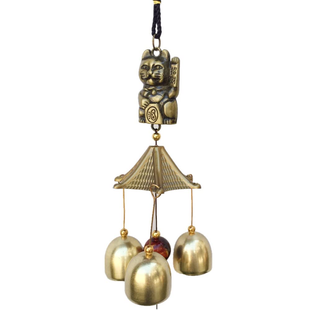 Carillon éolien En Alliage De Cuivre – 6 Cloches, 50 Cm De Long, Son Clair Et Apaisant