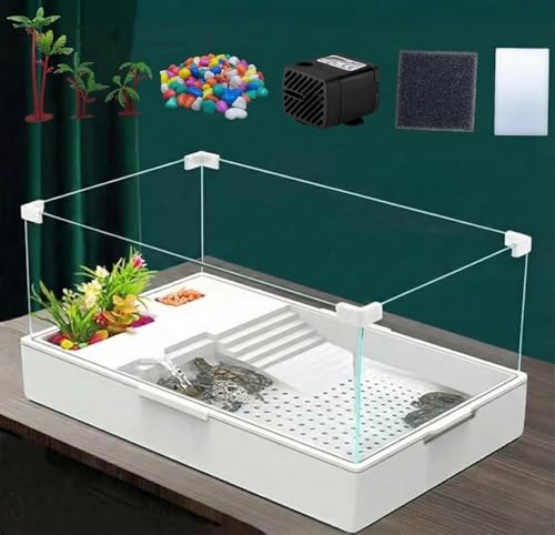 Acrylic Turtle Tank Aquarium with Quiet Water...