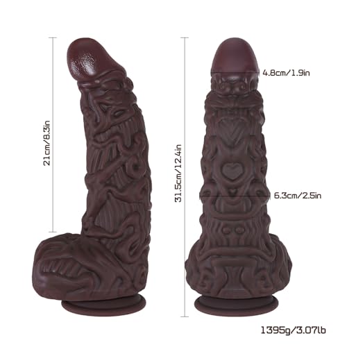 Image of 12.4 Inch Huge Monster Dildo, 2.5'' Diameter Giant Fantasy Dildos, Thick and Long Big Dildos for Women, Silicone Suction Cup Sex Toy for Anal Play, Adult Sex Toys for Ultimate Pleasure
