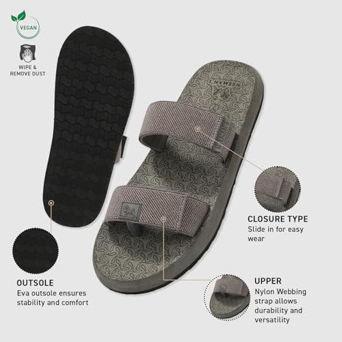 Image of Neeman's Commute Sandals for Men & Women | Adjustable Dual Strap Sandals | Cushioned Footbed | Ergonomic Comfort Sandals | Lightweight Everyday Casual Footwear