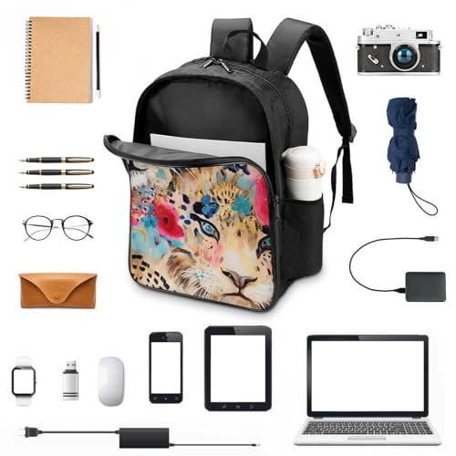 Sac à dos enfant léopard imprimé 3D relief, cartable ergonomique 40cm