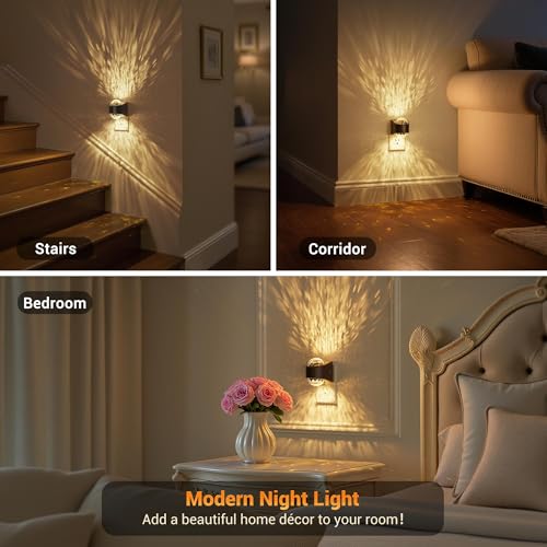 Image of JandCase Night Lights Plug into Wall, Star Projector Night Light with 3000K Soft White, Automatic Galaxy Nightlight Plug in with Light Sensor for Bathroom Hallway Room Decor