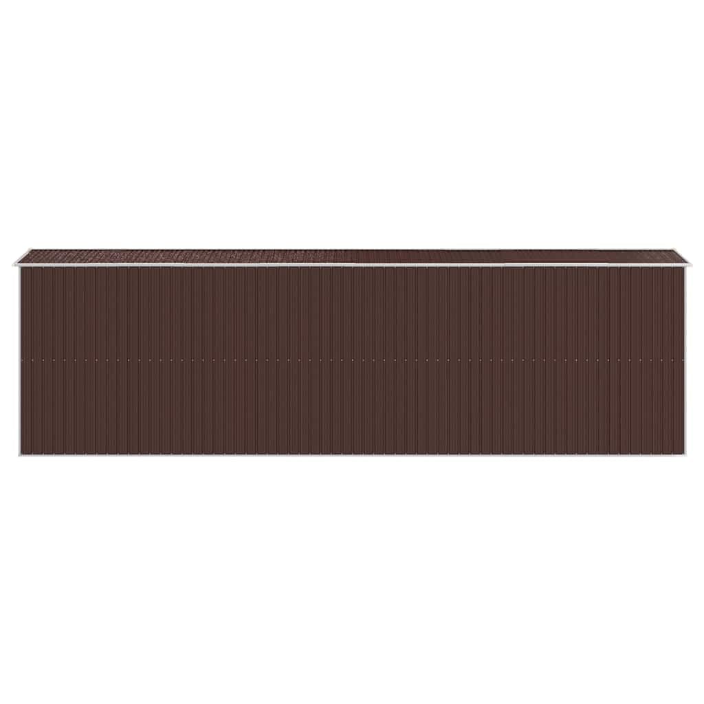 Générique Abri de Jardin Marron foncé 192x689x223 cm Acier galvanisé,Maison & Jardin,Pelouses & Jardins,Vie en extérieur,Structures extérieures,Cabanes & abris de Jardin,3147466