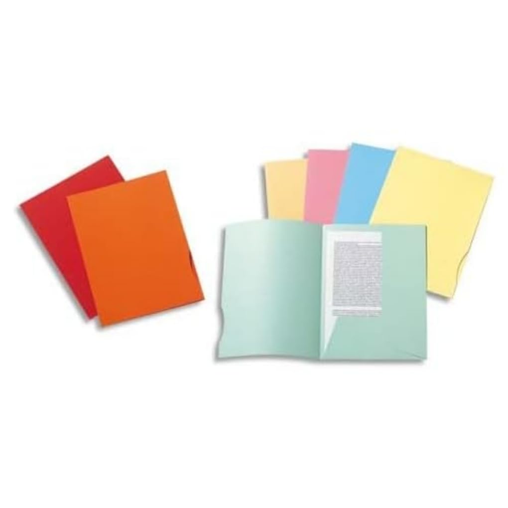 EXACOMPTA Paquet De 50 Chemises 2 Rabats SUPER 250 24x32cm Bleu Clair