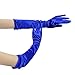 Produktbild FakeFace Opernlänge Fingerspitzen Handschuh Elastischer Satin Brauthandschuhe Party Abendhandschuhe handschuhe Winter Frühling Sommer Blau