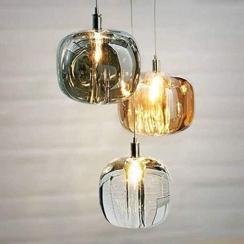 Lustre restaurant géométrique en métal et verre pour éclairage de café
