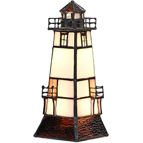Bieye L30727 Lighthouse Tiffany Table Lamp Cover