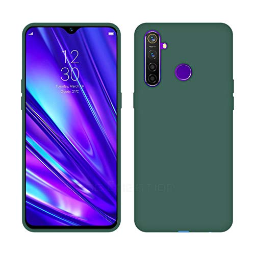 Image of Case Creation Luxurious OG Series for Realme 5i Case Cover,Anti-Dirty Slim Case Frosted Matte Cute Candy TPU Raised Bezel (Splash of Color) Back Cover for Realme5i -Lake Green
