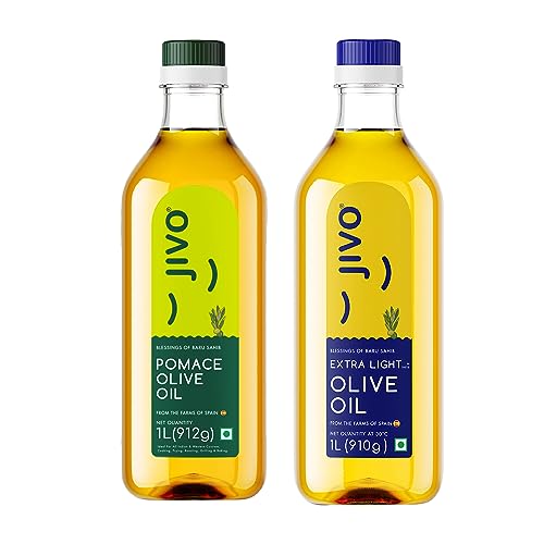 Image of Jivo Daily Cooking Pomace Olive Oil |1 Litre &Jivo Extra Light Olive Oil, 1L for Cooking