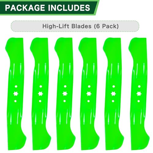 46" Deck High Lift Mower Blades Fit for Cub Cadet XT1-LT46 XT2-LX46 LTX1045 LTX1046 LTX1042 Craftsman T240 LT2000 T8200 Lawn Mower Replace 742-04244 742-04244A 742-04290 942-04244 942-04244A 6 Pack by TENGMUJX - Used condition - Image 6