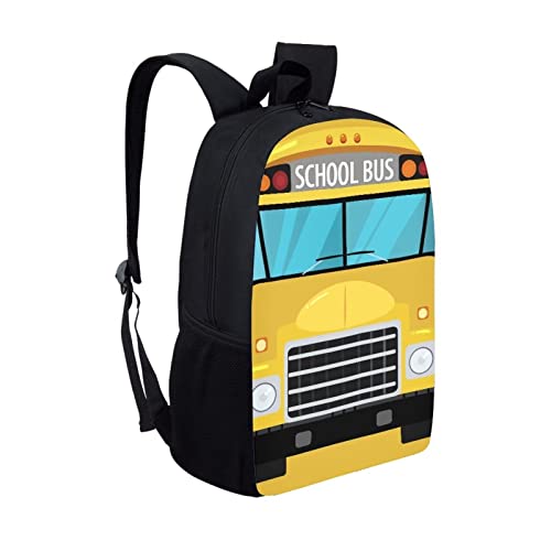 Girls Boys Cute Funny School Bus Print Backpack for School Student Zipper Large Capacity Padded Personalized Yellow Backpack Kids Daily Lightweight Bookbag2