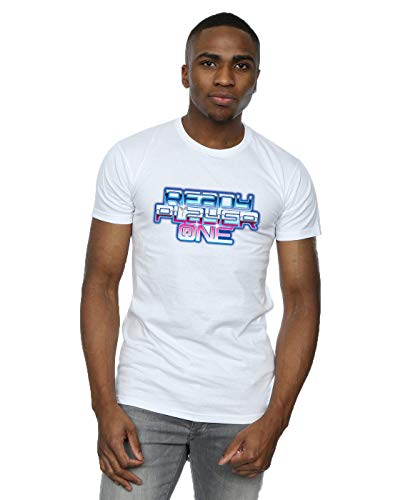 Image of Absolute Cult Ready Player One Men's Gradient Logo T-Shirt White Large