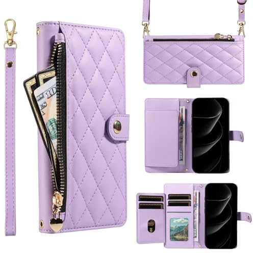 Étui portefeuille iPhone 17 Pro Max violet pour vos sorties quotidiennes