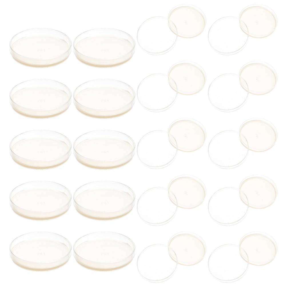 Veemoon 20 Placas de Agar Nutritivo para Cultivo Celular y Almacenamiento en Laboratorio, Material Agar de 7cm, Fáciles de Usar para Experimentos Científicos
