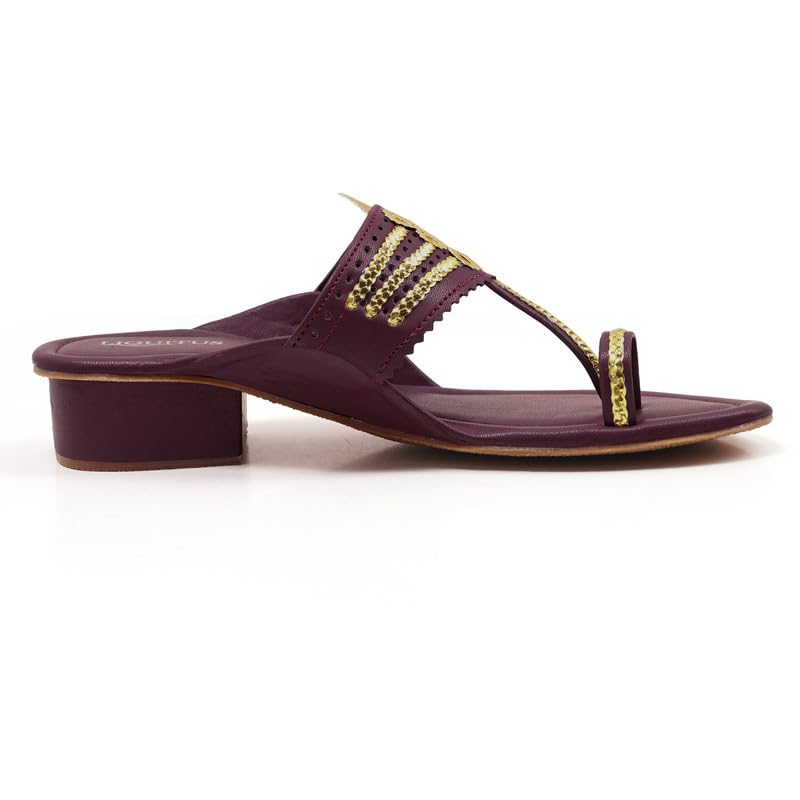 Image of Handcrafted Heeled Kolhapuri Sandals