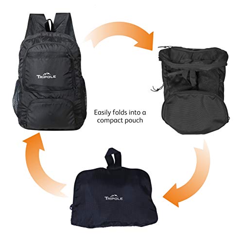 Image of Tripole Foldable 20L Backpack |Trekking and Daily Use (Black)
