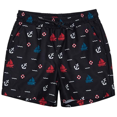 Rokka&Rolla Boys' Swim Trunks with Boxer Brief Liner Compression Anti Chafe Quick Dry Bathing Suit, UPF 50+2