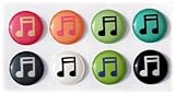 Colorful Music Musical Notes 3D Semi-circular 8 Pieces Bubble Home Button Stickers for iPhone 5 4/4s 3GS 3G, iPad 2, iPad Mini, iTouch