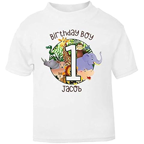 Personalised Jungle Animal Birthday T-Shirt Cover